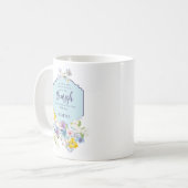 Waterverf Bloemgeschrift vers gepersonaliseerd Koffiemok (Voorkant links)