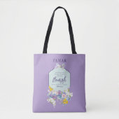Waterverf Bloemgeschrift vers gepersonaliseerd Tote Bag (Voorkant)