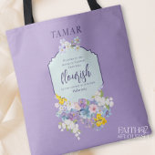 Waterverf Bloemgeschrift vers gepersonaliseerd Tote Bag