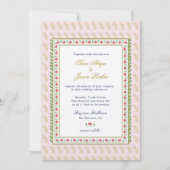 Waterverf bloemgrens Roze Indische bruiloft Kaart (Voorkant)