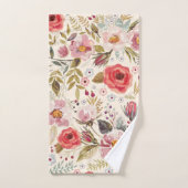 Waterverf Bloemgroen Patroon Bad Handdoek (Handdoek)