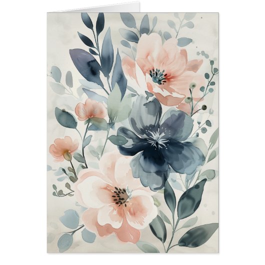 Waterverf Bloemgroet Notecard Blank (Voorkant)
