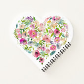 Waterverf Bloemhart Liefde Roze Speciaal Plezier Notitieboek (Achterkant)