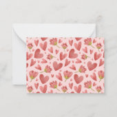 Waterverf Bloemhartpatroon Valentijnsdag Notitiekaartje (Achterkant)