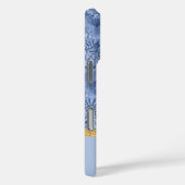 Waterverf Bloemig Initiaal Patroon - Blauw op Blau Case-Mate iPhone Case (Achterkant / Rechts)