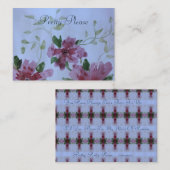 Waterverf bloemig met roze en blauw notitiekaartje (Voorkant / Achterkant)