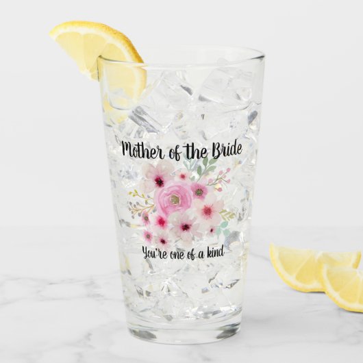 Waterverf Bloemig MOEDER VAN DE BRUID Bruidsfeest Glas (Voorkant ijs)