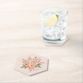 Waterverf Bloemig Perzikrozen Stof Roze  Kartonnen Onderzetters (Insitu)