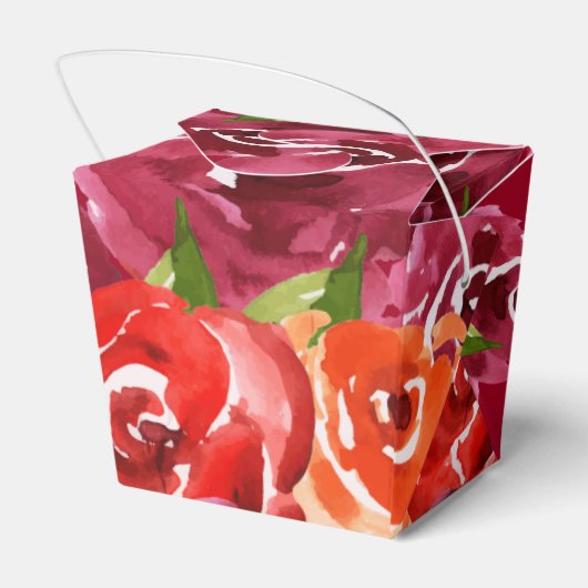 Waterverf Bloemig Rood Oranje Claret Bedankdoosjes (Achterkant)