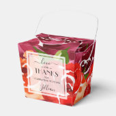 Waterverf Bloemig Rood Oranje Claret Bedankdoosjes (Voorkant Zijde)