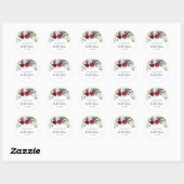 Waterverf Bloemig Schrift Bruidsborrel Ronde Sticker (Vel)