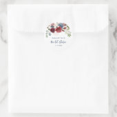 Waterverf Bloemig Schrift Bruidsborrel Ronde Sticker (Tas)