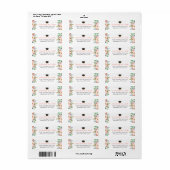 Waterverf Bloemige Afstudeeradreslabel Etiket (Full Sheet)