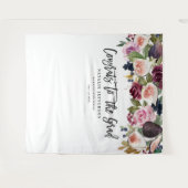 Waterverf bloemige afstudeercongratificatiebanner wandkleed (Voorkant (horizontaal))