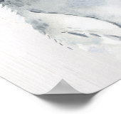 Waterverf Bloemige Baby Pinguïn, Besneeuwde Dieren Poster (Hoek)