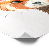 Waterverf Bloemige Baby Rode Panda Dieren Poster (Hoek)