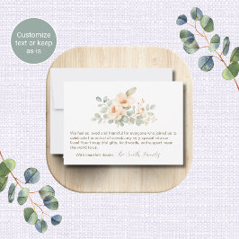 Waterverf Bloemige Baby Shower Bedankkaartjes Notitiekaartje