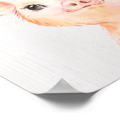 Waterverf Bloemige Baby Varken Poster (Hoek)