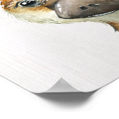 Waterverf Bloemige Baby Vogelbekdier Australische  Poster (Hoek)