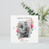 Waterverf Bloemige Bewaar de Datum Save The Date (Staand voorkant)