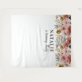 Waterverf bloemige bewerkbare leeftijd verjaardag wandkleed (Voorkant (horizontaal))