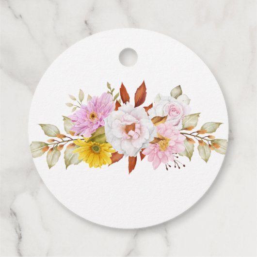 Waterverf Bloemige Bladeren Bedankjes Labels (Achterkant)