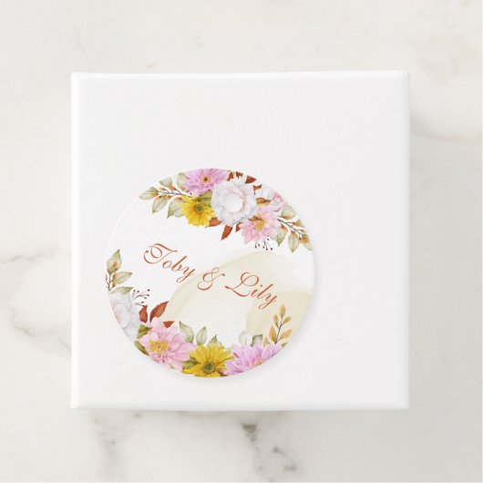 Waterverf Bloemige Bladeren Bedankjes Labels (In situ)