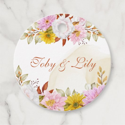 Waterverf Bloemige Bladeren Bedankjes Labels (Voorkant)