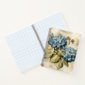 Waterverf Bloemige Blauwe Hortensia Notitieboek (Binnen)