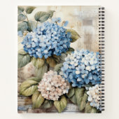 Waterverf Bloemige Blauwe Hortensia Notitieboek (Achterkant)