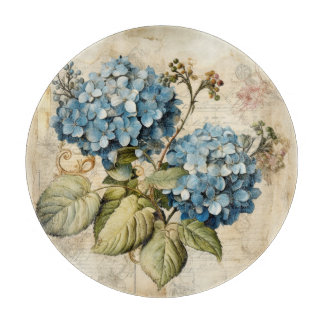 Waterverf Bloemige Blauwe Hortensia Snijplank
