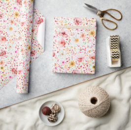 Waterverf Bloemige Boho Elegante Botanische Wilde Cadeaupapier