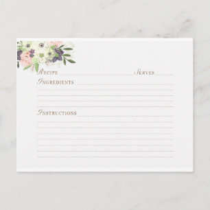 Waterverf Bloemige Botanische Recepten Briefkaart