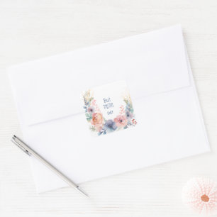 Waterverf Bloemige Botanische Romantiek Vierkante Sticker