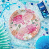 Waterverf Bloemige Bruid In Bloei Bruiloft Feest Papieren Bordje (Feest)