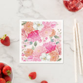 Waterverf Bloemige Bruid In Bloei Bruiloft Feest Servet (Insitu)