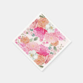 Waterverf Bloemige Bruid In Bloei Bruiloft Feest Servet (Hoek)