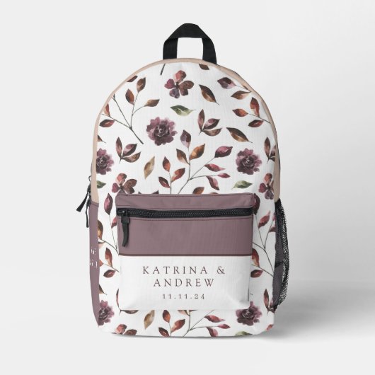 Waterverf Bloemige Bruid Rugzak (Voorkant)