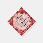 Waterverf Bloemige Bruids-Shower Servet (Hoek)