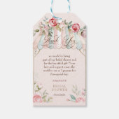 Waterverf Bloemige Bruidsdouche Bedankkaartje Cadeaulabel (Voorkant)