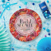 Waterverf Bloemige Bruidsdouche Papieren Bordje (Feest)