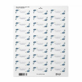 Waterverf Bloemige Bruidsdouche Retouradres Etiket (Full Sheet)