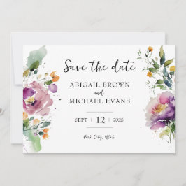 Waterverf Bloemige Bruiloft Save The Date