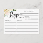 Waterverf Bloemige Bruiloftsdouche RECEPT Informatiekaartje (Voorkant)