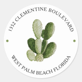 Waterverf Bloemige Cactus Retouradres Labels
