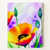 Waterverf Bloemige Californische Klaprozen Dankbaa Notitieboek (Achterkant)