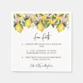 Waterverf Bloemige Citroenen Trouw Bruiloft Feiten Servet (Voorkant)