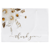 Waterverf Bloemige Dank Je Zak Groot Cadeauzakje (Achterkant)