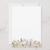 Waterverf Bloemige Elegante Script Bruiloft Kaart (Achterkant)