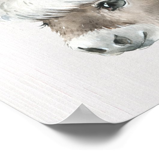 Waterverf Bloemige Ezel Farmhouse Stijl Kunst Poster (Hoek)